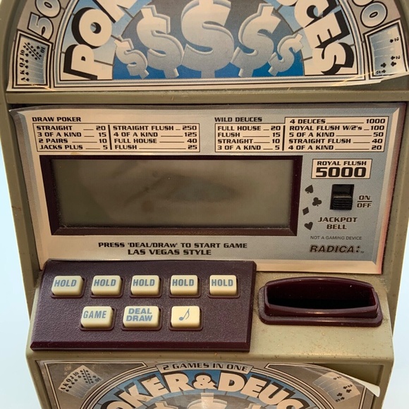 Vintage Poker & Deuces Mini Digital Casino Style Game Working with Coin Bank - Picture 6 of 10